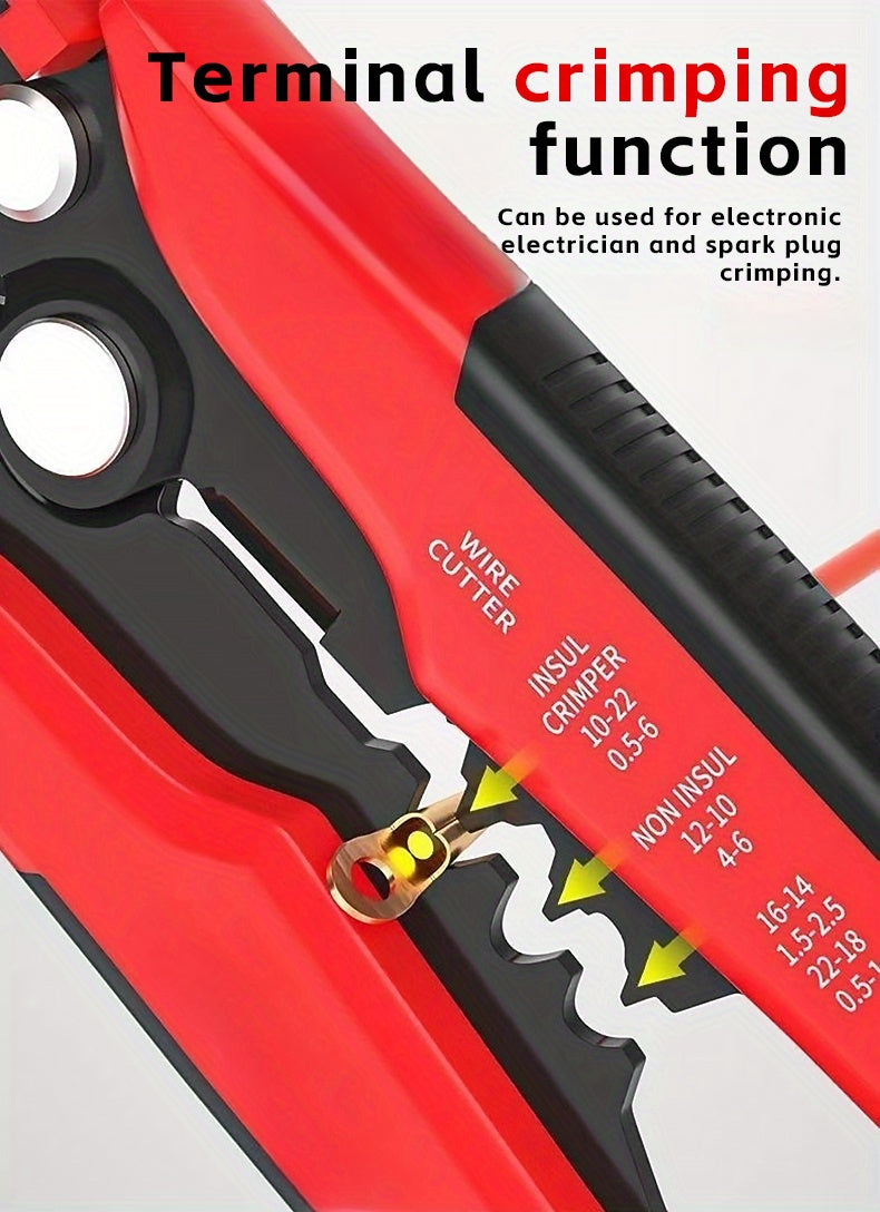 1pc Ultimate Automatic Wire Stripper - Precision Multifunction Tool for Safe & Effortless Electrical Wire Stripping, Cutting & Crimping - Perfect for DIYers & Electricians