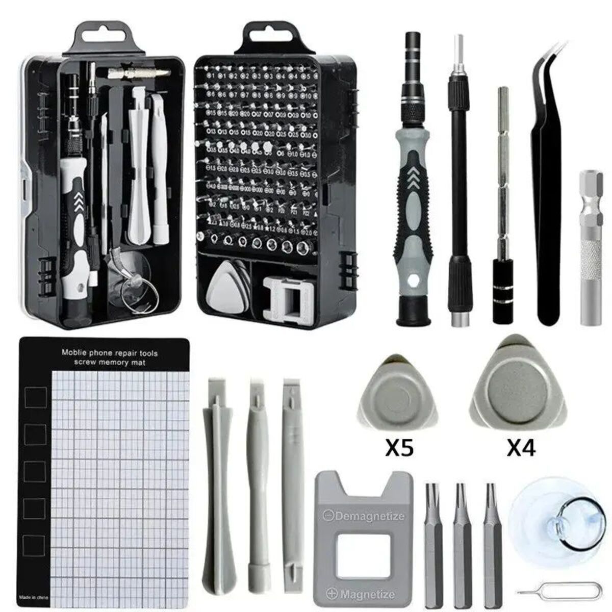 Jeu de tournevis de précision 115 en 1, mini kit d'outils de réparation magnétiques professionnels ultra-résistants, petit tournevis pour téléphone, ordinateur, montre, ordinateur portable, MacBook, lunettes et appareils électroniques.