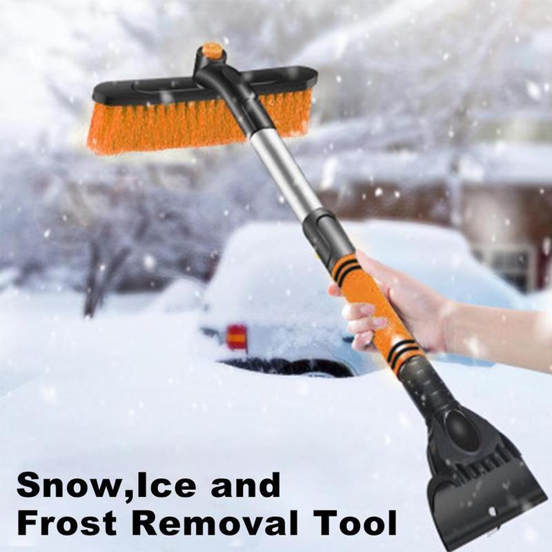 Brosse de nettoyage de voiture, grattoir à glace, pelle à neige amovible, brosse anti-poussière, brosse à neige extensible pour pare-brise, manche en mousse