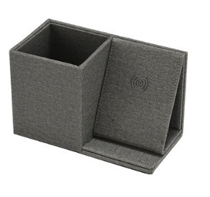 Porte-stylo multifonction en PU avec chargement sans fil, boîte de rangement pour bureau, étui créatif pour stylos