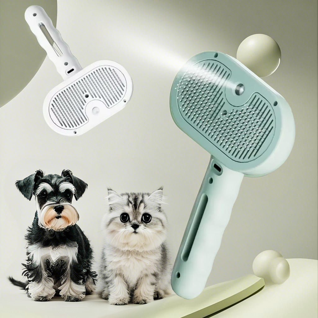 Peigne à cheveux pour animaux de compagnie, brosse de nettoyage pour poils d'animaux, toilettage pour chats, accessoires pour chiens, outils de démêlage, brumisateur d'eau, humidificateur, peigne, fournitures pour animaux de compagnie