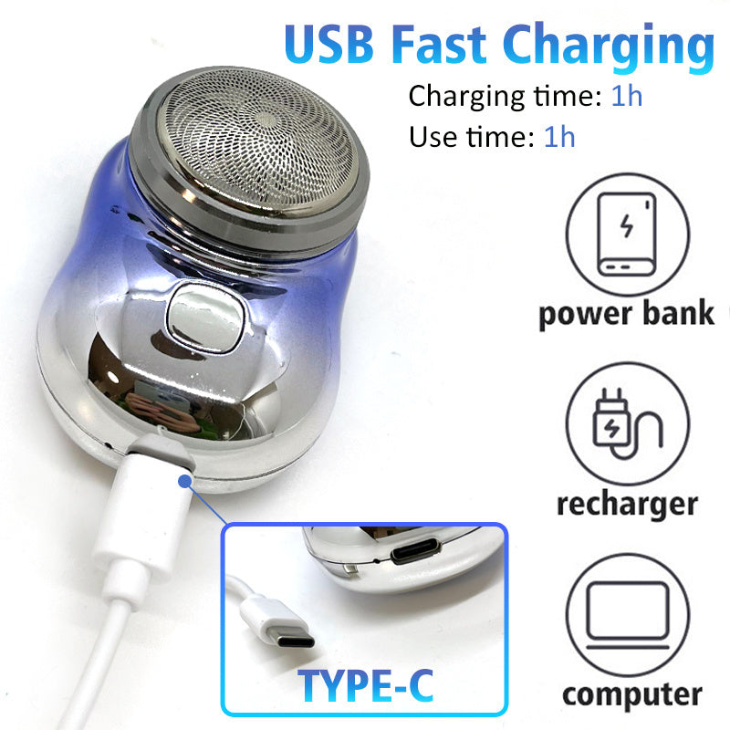 Mini rasoir portable sans fil rechargeable par USB, rasoir électrique pour le visage, humide et sec, indolore, petite taille, pour hommes