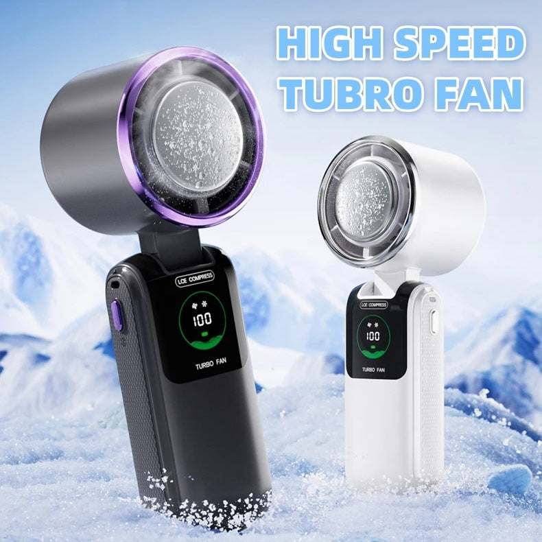 Nouveau ventilateur électrique portatif à grande vitesse Ice Pack, vitesse réglable, pliable, mini ventilateur portable d'extérieur suspendu au cou, petit ventilateur