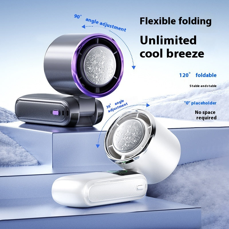 Nouveau ventilateur électrique portatif à grande vitesse Ice Pack, vitesse réglable, pliable, mini ventilateur portable d'extérieur suspendu au cou, petit ventilateur