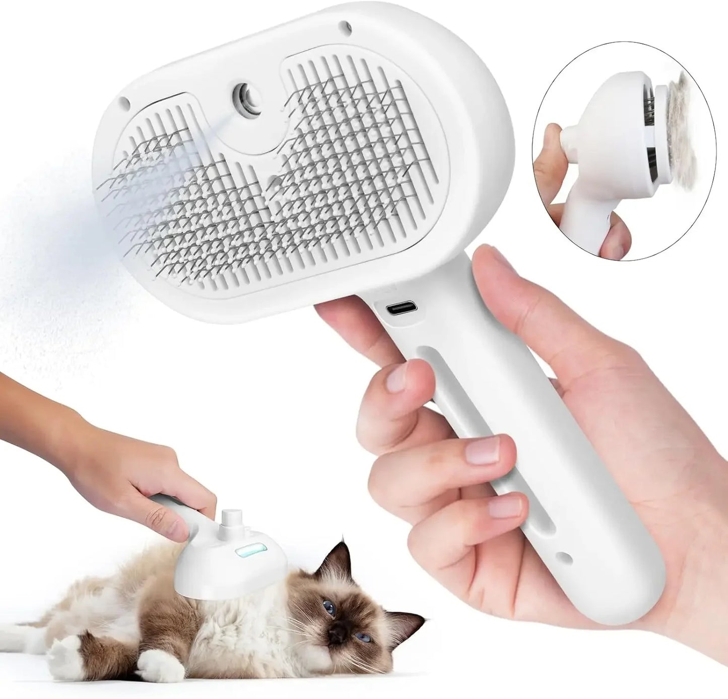 Peigne à cheveux pour animaux de compagnie, brosse de nettoyage pour poils d'animaux, toilettage pour chats, accessoires pour chiens, outils de démêlage, brumisateur d'eau, humidificateur, peigne, fournitures pour animaux de compagnie