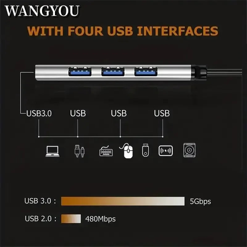 USB Dock Mobile Phone Computer Type C One Drag Four Expanders High Speed Transmission Multi Function Wire Divider