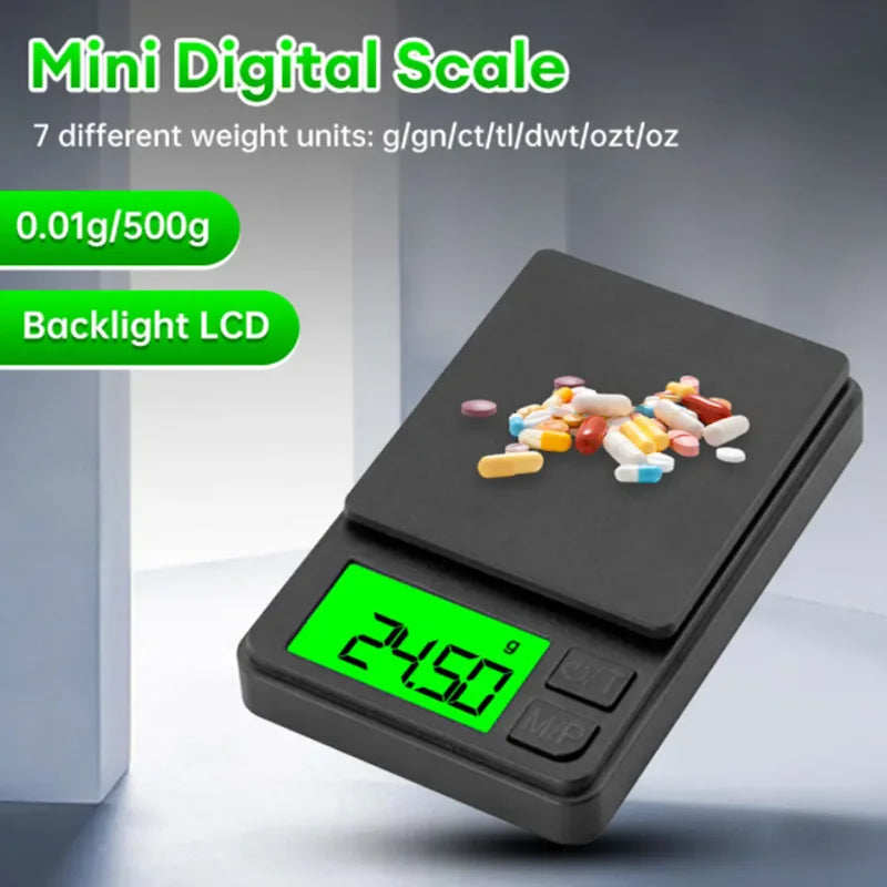 Balance de poche de précision 1000 g x 0,1 g - Balance numérique pour grammes, aliments, bijoux, onces/céréales avec écran LCD rétroéclairé - Mini balance de voyage