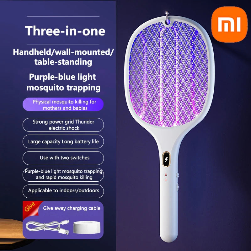 Xiaomi Purple Light Mosquito Swatter 3in1 Automatic Mosquito Trap 3000V Type-C Charging Household Electric Shock Mosquito Slayer