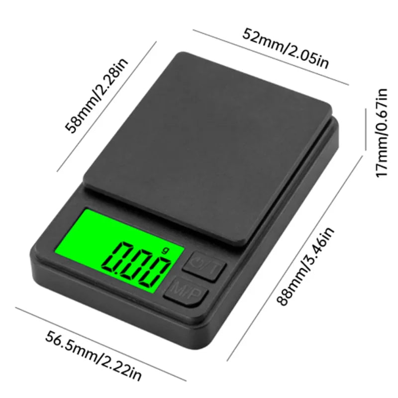 Balance de poche de précision 1000 g x 0,1 g - Balance numérique pour grammes, aliments, bijoux, onces/céréales avec écran LCD rétroéclairé - Mini balance de voyage