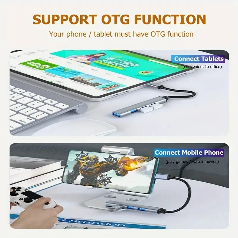 USB Dock Mobile Phone Computer Type C One Drag Four Expanders High Speed Transmission Multi Function Wire Divider