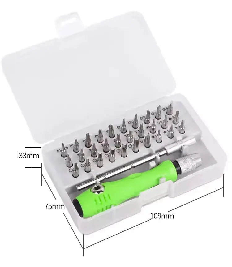 Mini jeu de tournevis de précision 32 en 1, embouts cruciformes magnétiques, kit d'outils de réparation multifonctions pour téléphones, montres, lunettes, PC