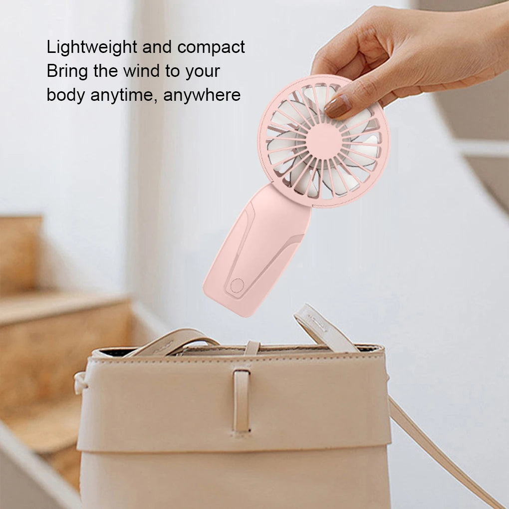 Petit ventilateur portable en ABS, léger et mignon, rechargeable par USB, idéal pour les déplacements