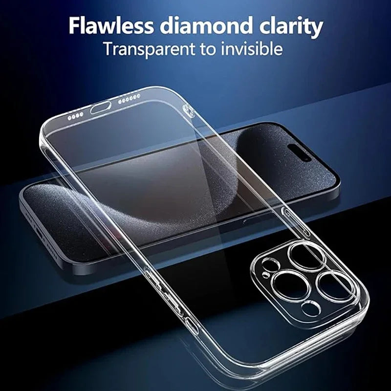 For iPhone 17 Air 16 15 14 13 12 11 Pro Xs Max Mini 16e XR 7 8 6 6s Plus 16e SE 2020 Case Clear Soft TPU Ultra-thin Back Cover