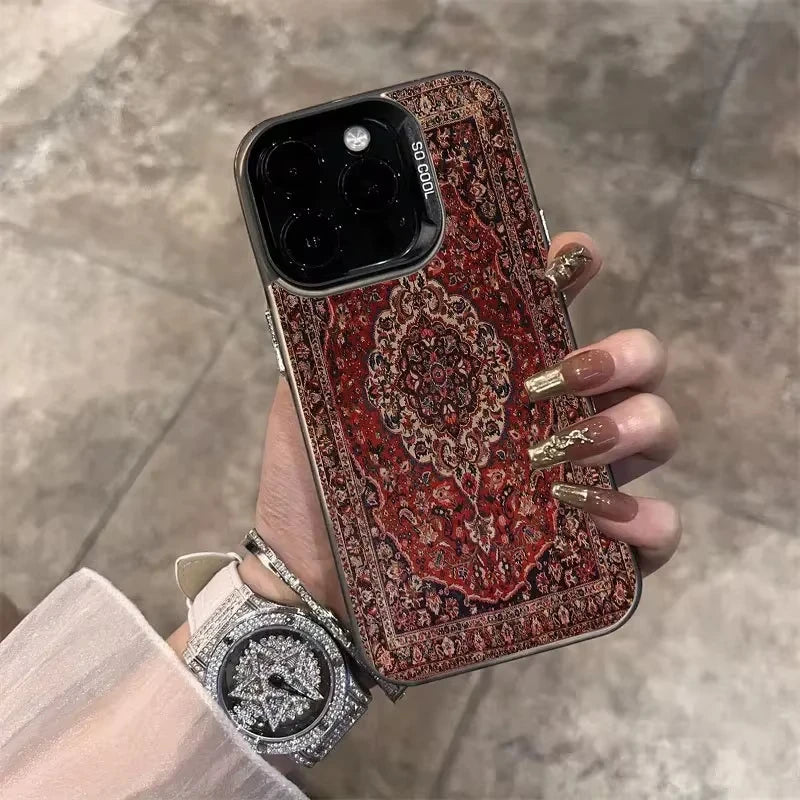 Coque de téléphone pour iPhone 16 15 13 11 12 14 Pro Max X XS XR SE 2022 7 8 13 16 Plus Motifs ethniques rétro américains nordiques