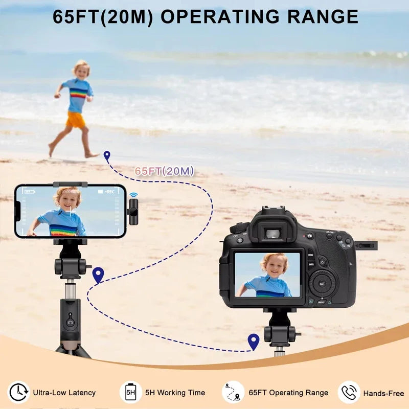 Microphone sans fil pour diffusion en direct, YouTube, TikTok, Facebook, réduction du bruit en direct pour iPhone et Android