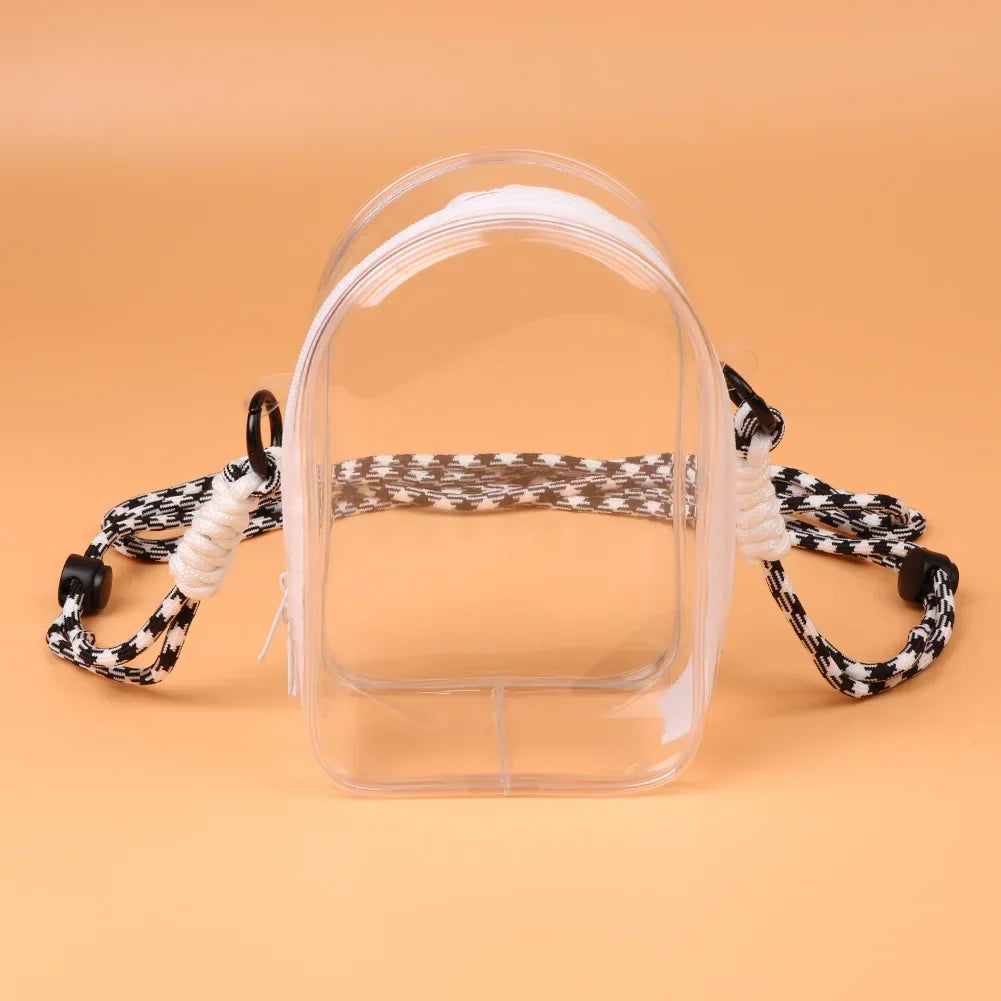 * Labubu Protect Case Labubu Sitting Party 15cm Cotton Doll Shoulder Pain Bag PVC Storage Bag Labubu Walk Bag Dustproof