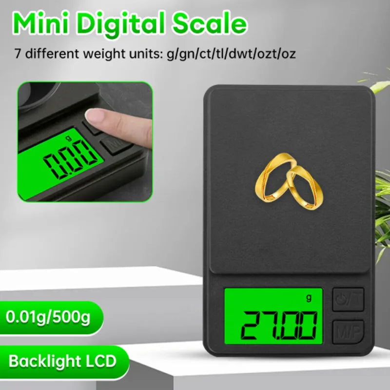 Balance de poche de précision 1000 g x 0,1 g - Balance numérique pour grammes, aliments, bijoux, onces/céréales avec écran LCD rétroéclairé - Mini balance de voyage