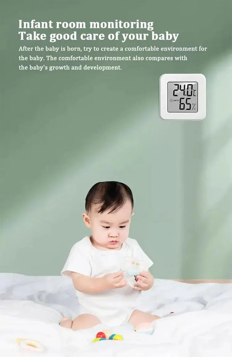 Mini-compteur de température et d'humidité d'intérieur, compteur de température de chambre à coucher, affichage numérique électronique portable, humidité et température