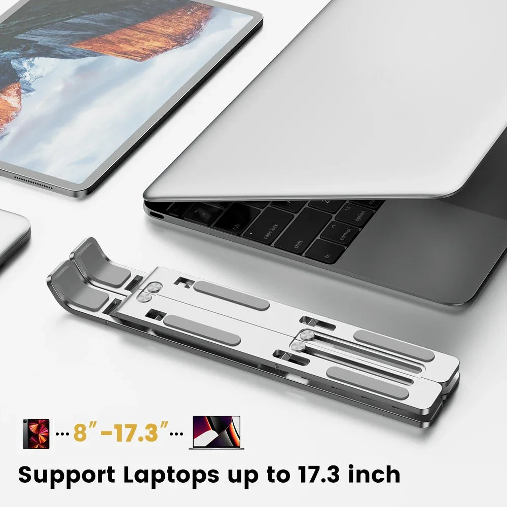 Portable Aluminum Laptop Stand Foldable Lap Top Base Notebook Support Computer Bracket For Macbook Air Pro Holder Accessories