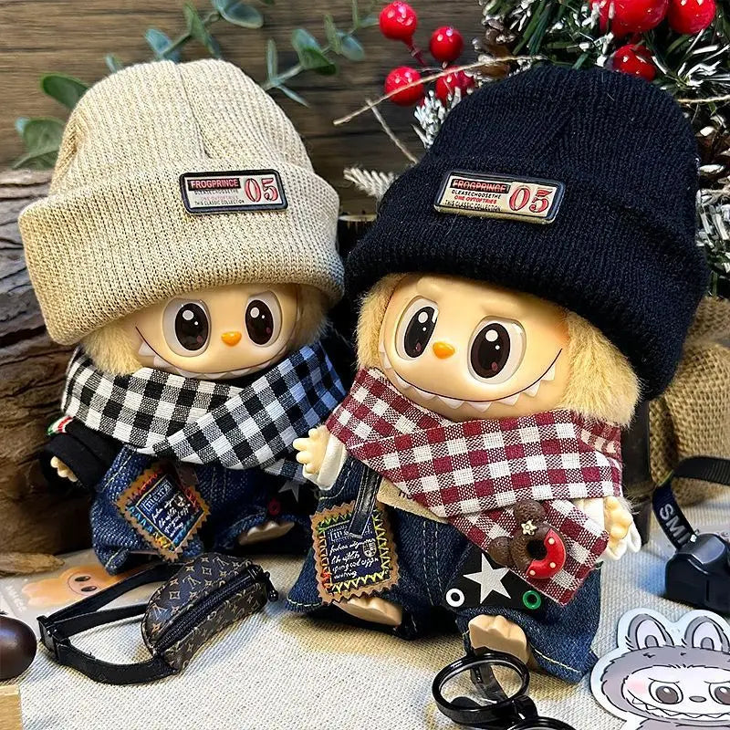 * Labubu Second-Generation Cool Hoodie Outfit With Hat Character Doll Pendant Fashionable Clothing Accessories For Toys