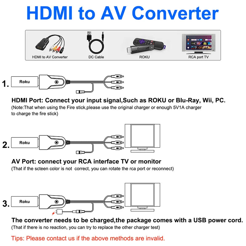 HDMI-compatible TO AV/RCA CVBS Mini Adapter HD 2AV HD for AV (CVBS) for PS3/PC/VCR/NTSC