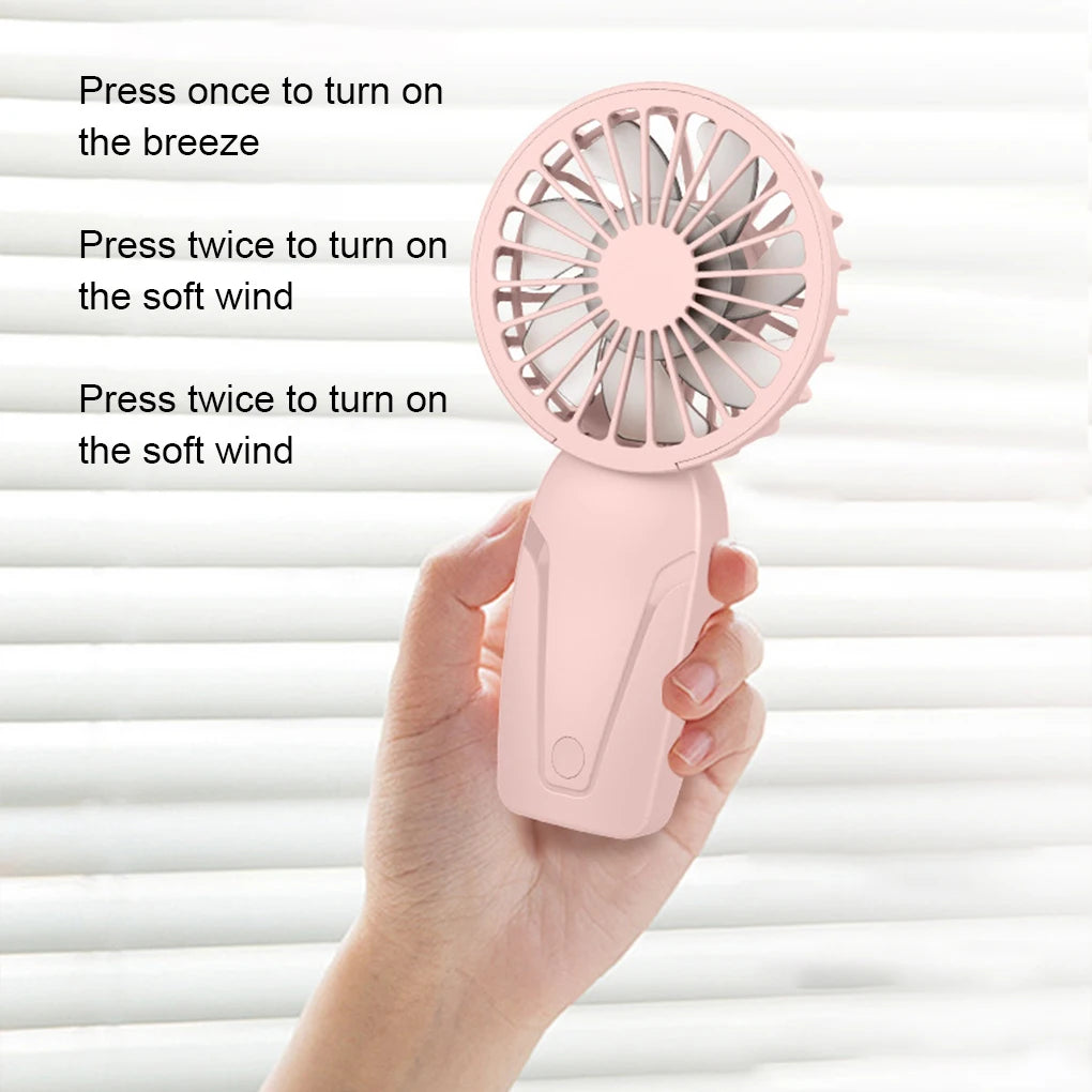 Petit ventilateur portable en ABS, léger et mignon, rechargeable par USB, idéal pour les déplacements