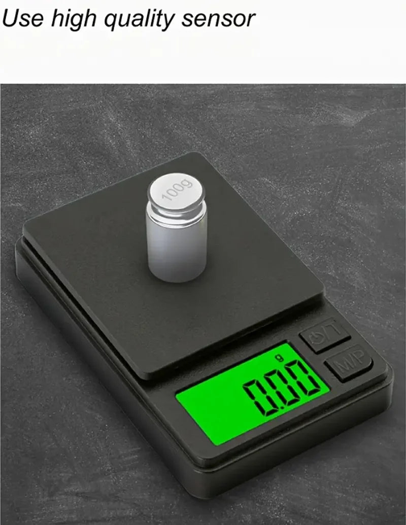 Balance de poche de précision 1000 g x 0,1 g - Balance numérique pour grammes, aliments, bijoux, onces/céréales avec écran LCD rétroéclairé - Mini balance de voyage