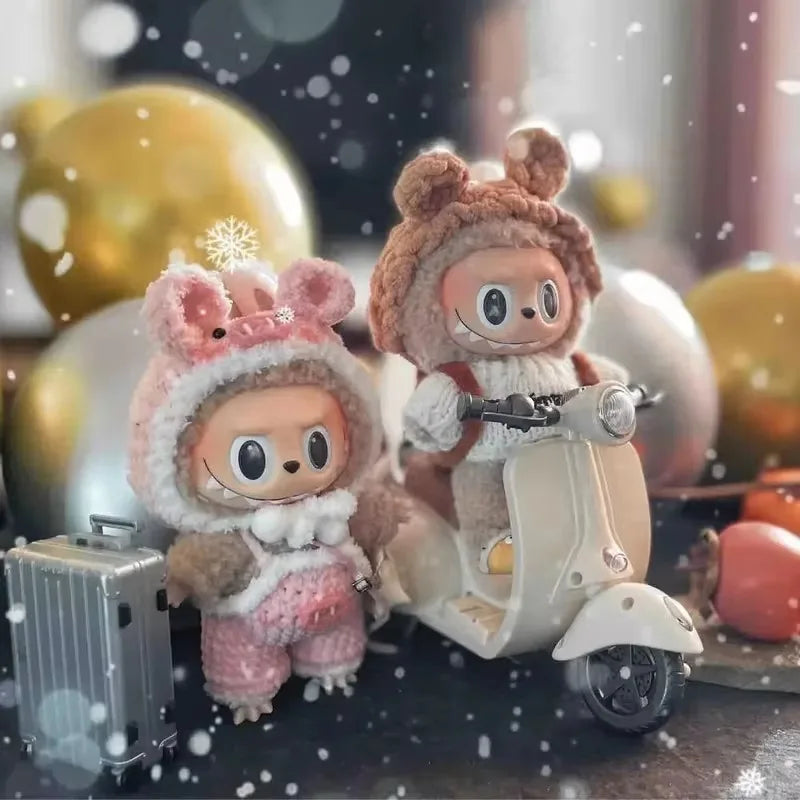* Labubu Doll Mini Electric Motorcycle,labubu Doll Accessories, Fun Cute Doll Toys,With Lights and Music,DIY Kid Christmas Gift