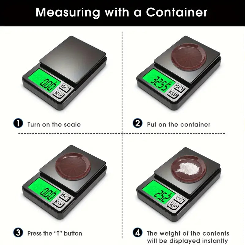 Balance de poche de précision 1000 g x 0,1 g - Balance numérique pour grammes, aliments, bijoux, onces/céréales avec écran LCD rétroéclairé - Mini balance de voyage