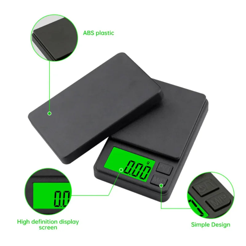 Balance de poche de précision 1000 g x 0,1 g - Balance numérique pour grammes, aliments, bijoux, onces/céréales avec écran LCD rétroéclairé - Mini balance de voyage