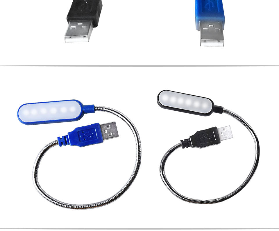 Portable USB LED Mini Book Light Reading Light Table Lamp Flexible 6leds USB Lamp for Power Bank Laptop Notebook PC Computer