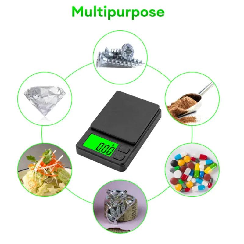 Balance de poche de précision 1000 g x 0,1 g - Balance numérique pour grammes, aliments, bijoux, onces/céréales avec écran LCD rétroéclairé - Mini balance de voyage