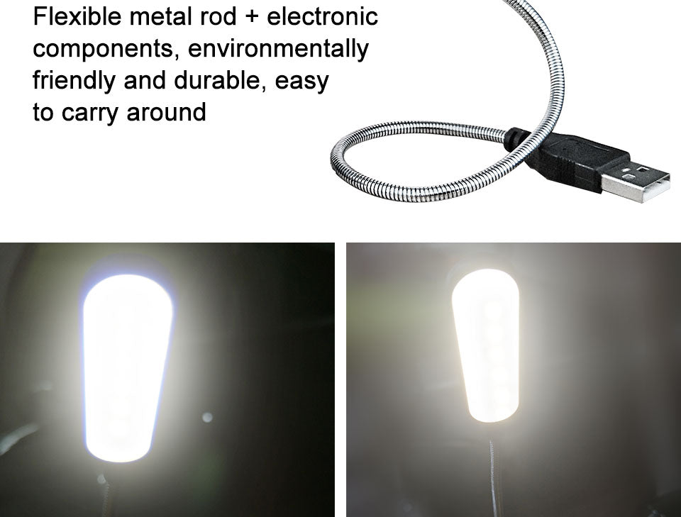 Portable USB LED Mini Book Light Reading Light Table Lamp Flexible 6leds USB Lamp for Power Bank Laptop Notebook PC Computer