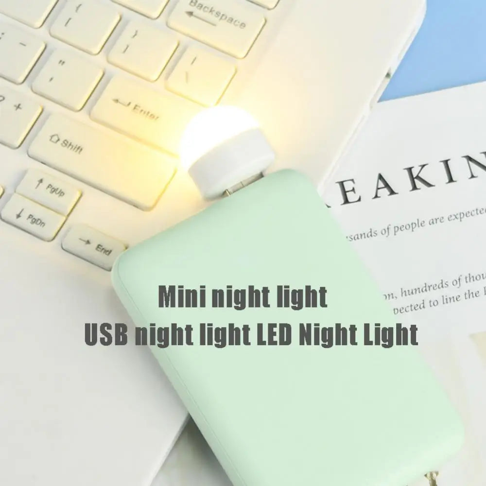 1pc Mini USB Night Light Bulb Warm White Eye Protection Book Reading Light USB Plug PC Mobile Power Charging LED Lighting Tool