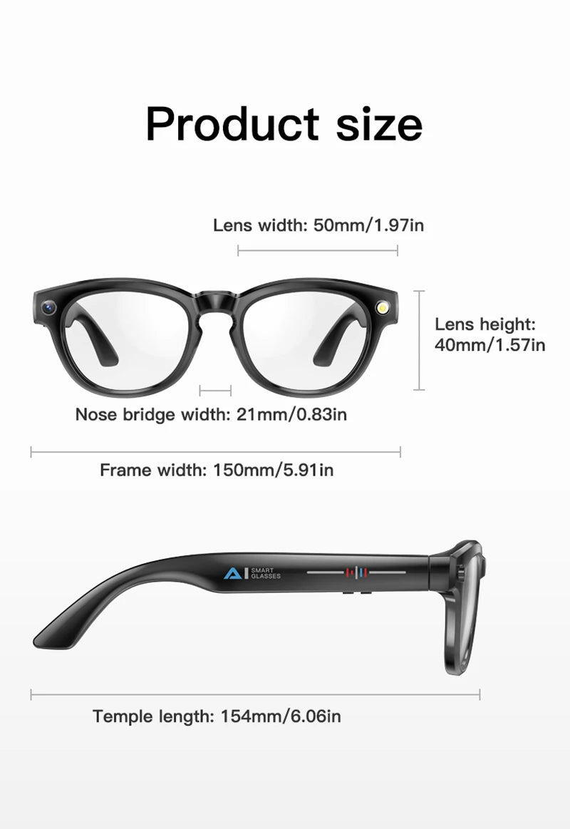Xiaomi AI Smart Camera Glasses 200MP Bluetooth Smart Glasses Call Playing Music Object Recognition AI Translation Multifunction