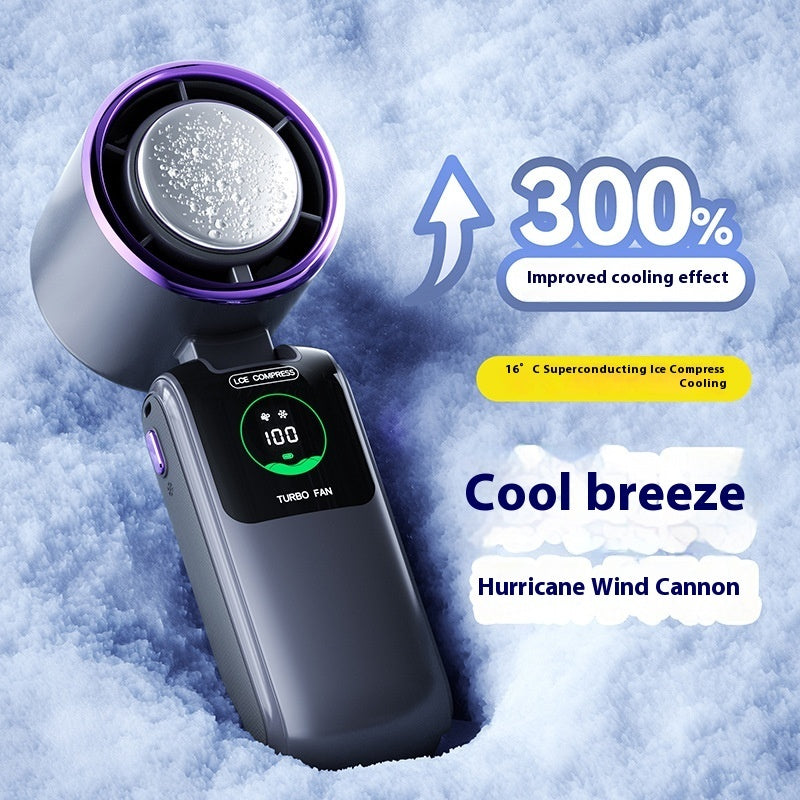 Nouveau ventilateur électrique portatif à grande vitesse Ice Pack, vitesse réglable, pliable, mini ventilateur portable d'extérieur suspendu au cou, petit ventilateur