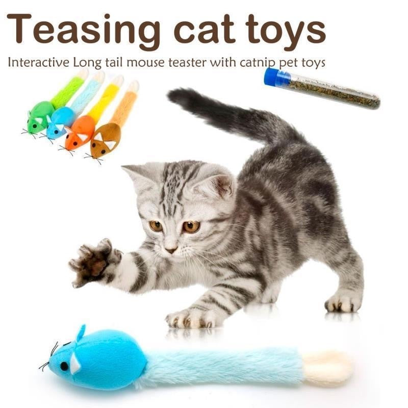 Souris à longue queue pour chat, jouets amusants pour animaux de compagnie, jouets pour chats, jouets d'entraînement pour souris, jouets amusants, produits interactifs pour animaux de compagnie