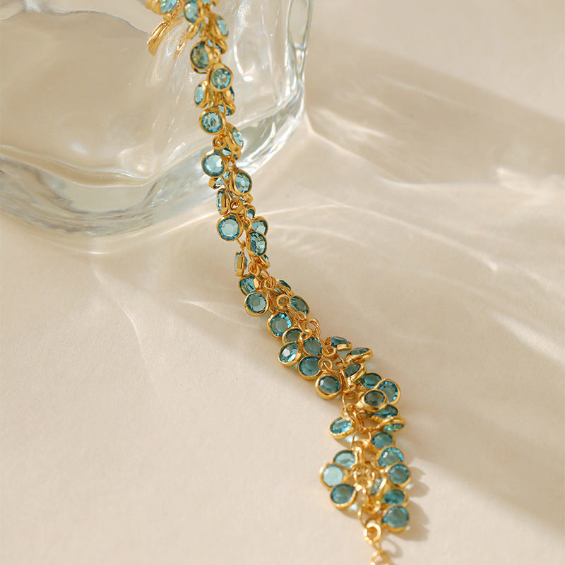 Bracelet multicouches en or véritable 18 carats plaqué cuivre pour femme