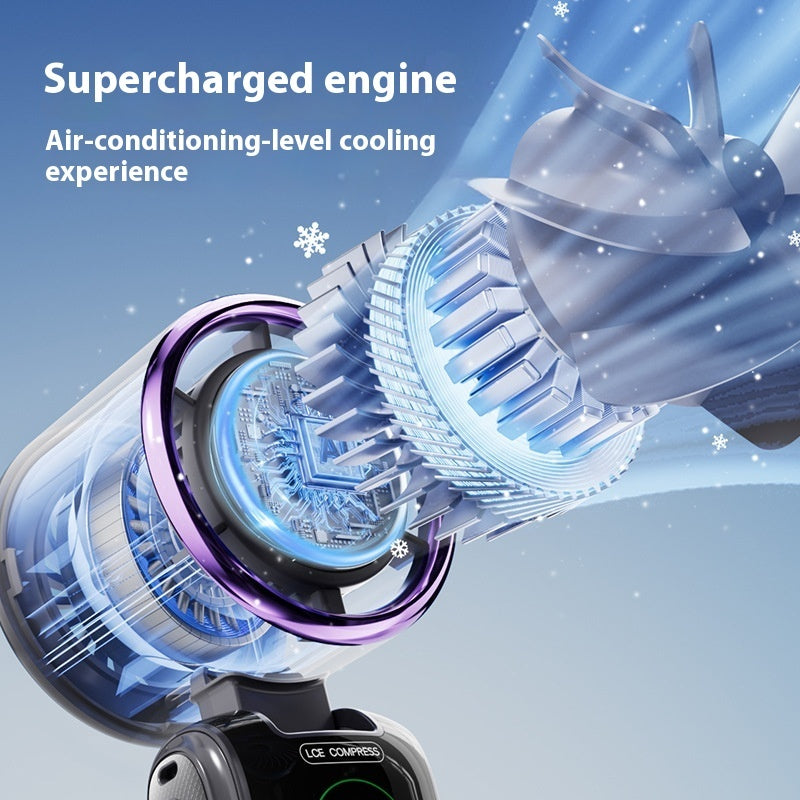 Nouveau ventilateur électrique portatif à grande vitesse Ice Pack, vitesse réglable, pliable, mini ventilateur portable d'extérieur suspendu au cou, petit ventilateur