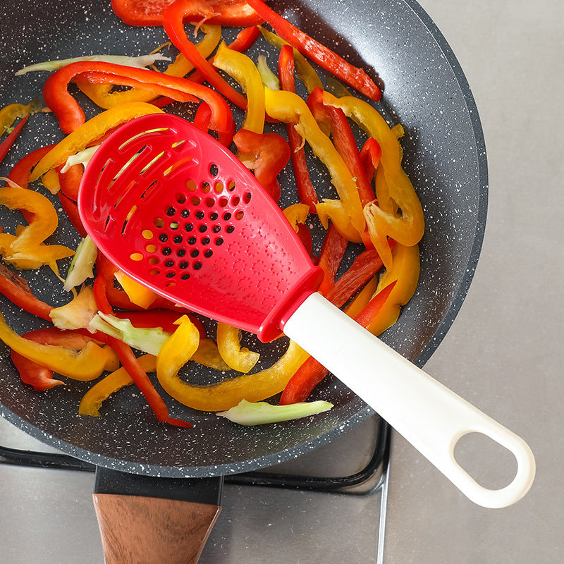 Cuillère à fente multifonctionnelle pour broyer et cuisiner, pour écraser les aliments auxiliaires, le gingembre, l'ail, les pommes de terre, les sautés, les spatules, les ustensiles de cuisine