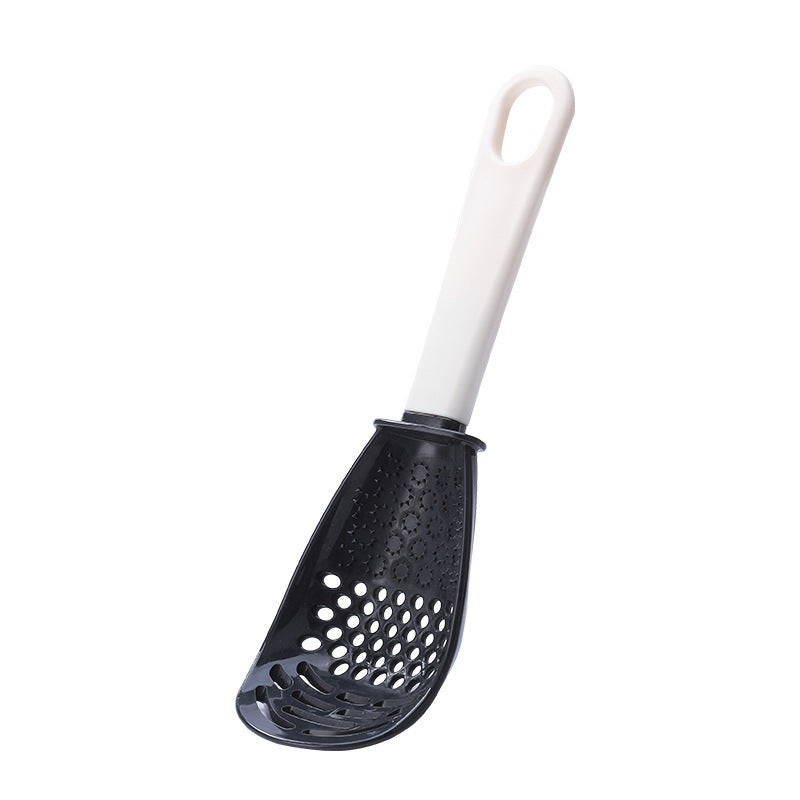 Cuillère à fente multifonctionnelle pour broyer et cuisiner, pour écraser les aliments auxiliaires, le gingembre, l'ail, les pommes de terre, les sautés, les spatules, les ustensiles de cuisine
