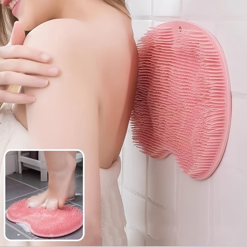 Brosse de douche massante antidérapante avec coussin exfoliant – Améliore la circulation et nettoie les pieds – Accessoires de salle de bain