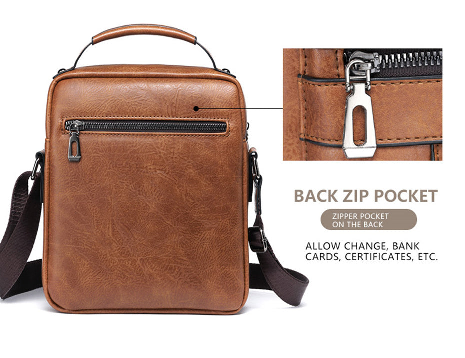 Men'S Vintage Crossbody Bag - Adjustable Strap, Multiple Compartments, Business Casual Shoulder Bag with "WEIXIER SINCE 2008" Branding, Black & Brown Options, Casual Crossbody | Vintage Crossbody | Adjustable Strap Bag