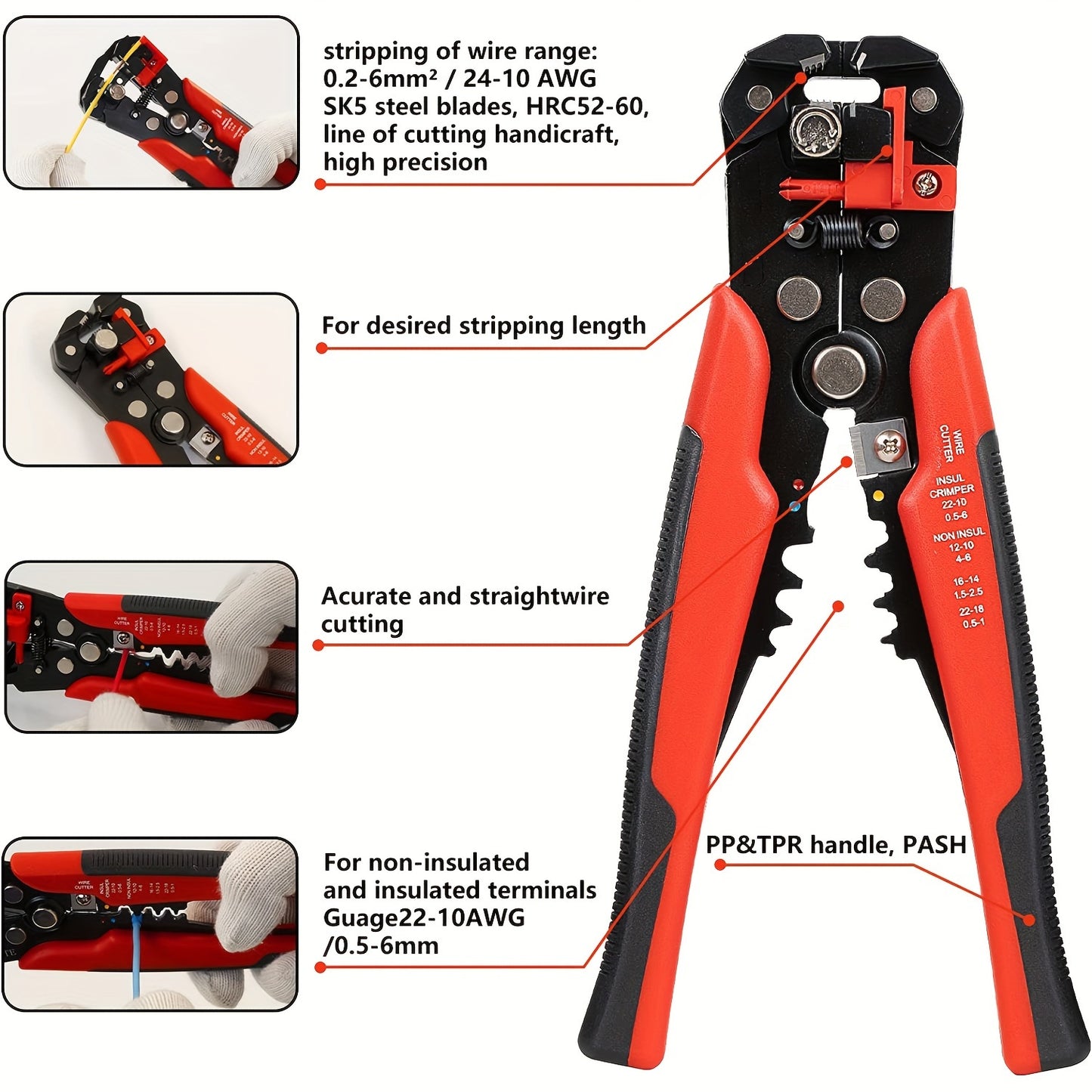 1pc Ultimate Automatic Wire Stripper - Precision Multifunction Tool for Safe & Effortless Electrical Wire Stripping, Cutting & Crimping - Perfect for DIYers & Electricians