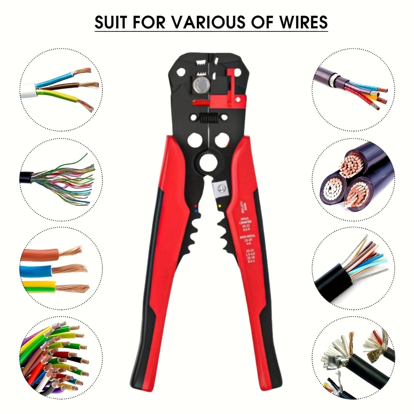 1pc Ultimate Automatic Wire Stripper - Precision Multifunction Tool for Safe & Effortless Electrical Wire Stripping, Cutting & Crimping - Perfect for DIYers & Electricians