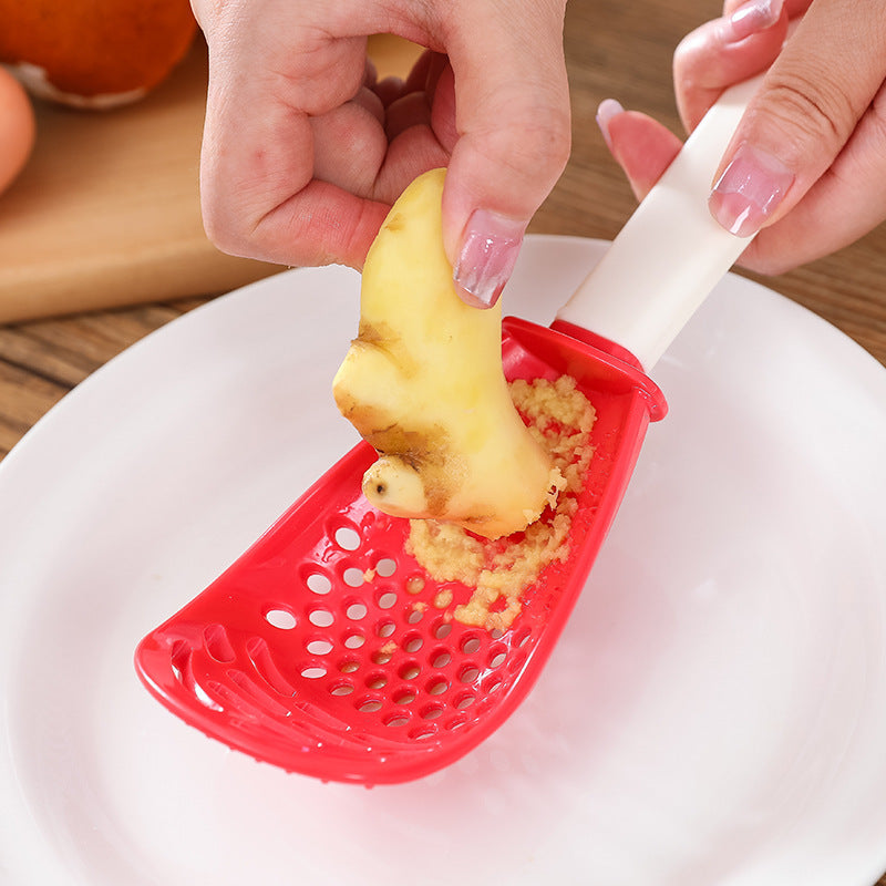 Cuillère à fente multifonctionnelle pour broyer et cuisiner, pour écraser les aliments auxiliaires, le gingembre, l'ail, les pommes de terre, les sautés, les spatules, les ustensiles de cuisine