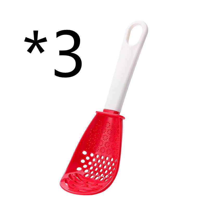 Cuillère à fente multifonctionnelle pour broyer et cuisiner, pour écraser les aliments auxiliaires, le gingembre, l'ail, les pommes de terre, les sautés, les spatules, les ustensiles de cuisine