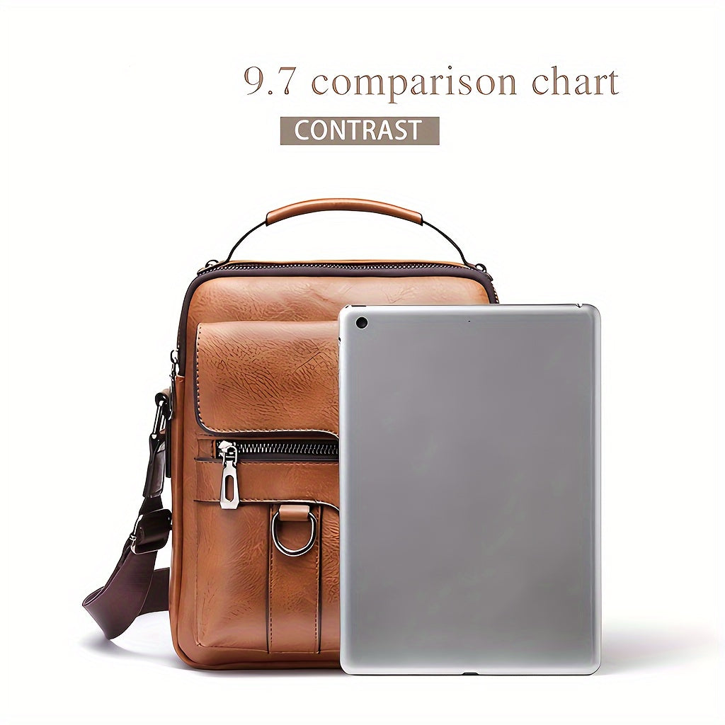Men'S Vintage Crossbody Bag - Adjustable Strap, Multiple Compartments, Business Casual Shoulder Bag with "WEIXIER SINCE 2008" Branding, Black & Brown Options, Casual Crossbody | Vintage Crossbody | Adjustable Strap Bag