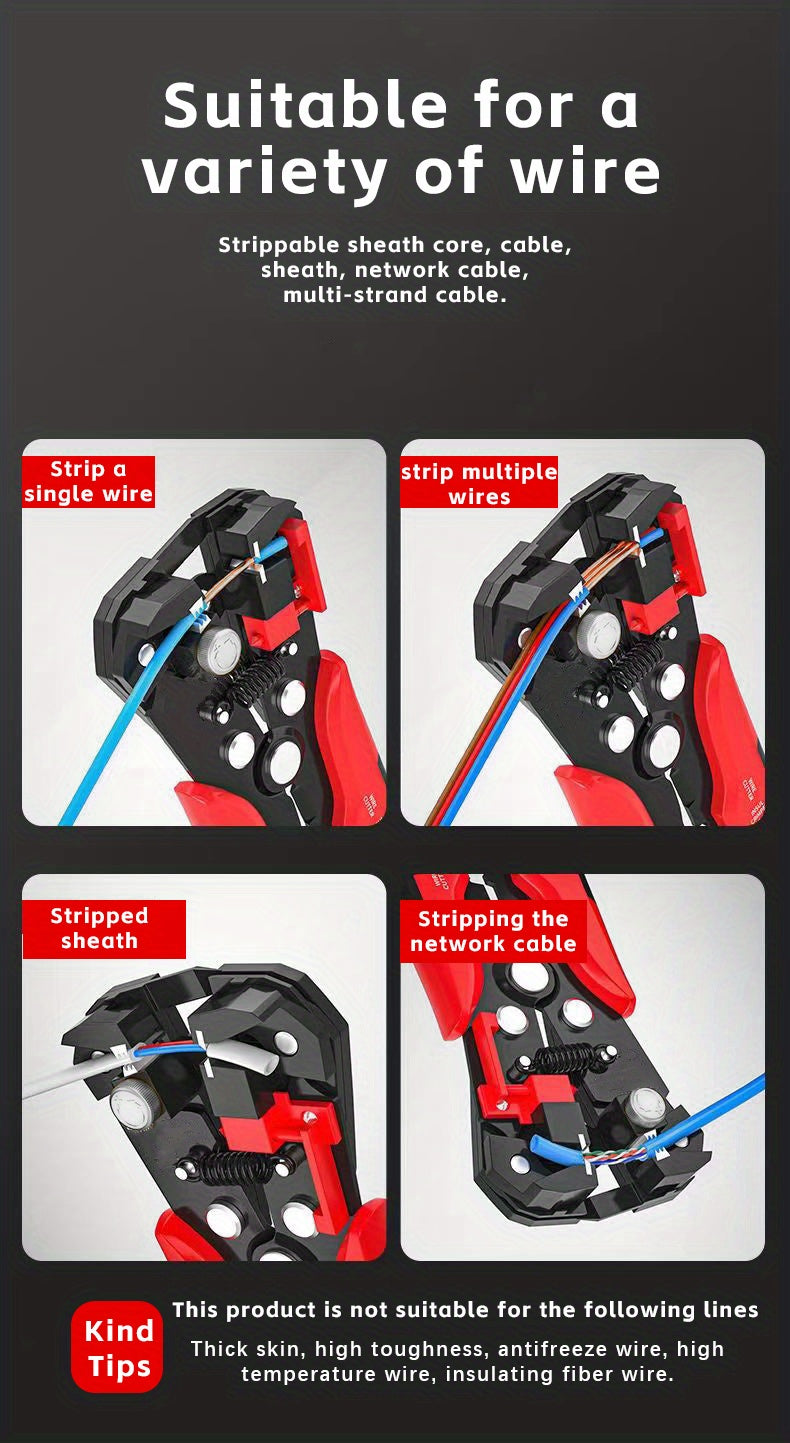 1pc Ultimate Automatic Wire Stripper - Precision Multifunction Tool for Safe & Effortless Electrical Wire Stripping, Cutting & Crimping - Perfect for DIYers & Electricians