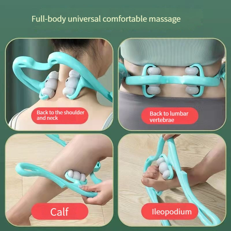 Masseur de cou pour soulager la douleur, rouleau de massage à 360 degrés pour les tissus profonds, avec 96 points de pression, pour le cou, les épaules, la taille, les jambes et les pieds. Outil de relaxation portatif.